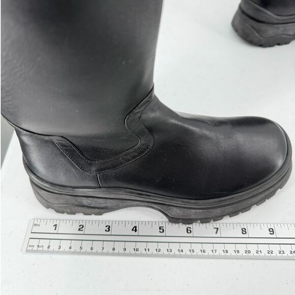 Staud Bow Leather Black Tall Platform Boots Women's Size 36.5 - Picture 10 of 12